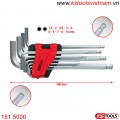 Bộ lục giác 1.5-10mm đầu bi 10 cây thân dài 151.5000 KS Tools