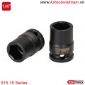 Đầu khẩu đen impact socket 1/4 inch 6 point 515.15 Series KS Tools