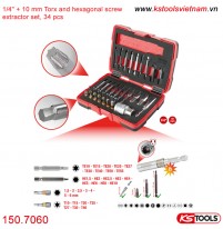 Bộ đầu vít, lục giác tháo bulong hỏng, mòn xe hơi 150.7060 KS Tools