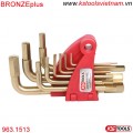 BRONZEplus Bộ lục giác 9 cây bằng đồng 963.1513 KS Tools