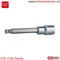 Khẩu bit socket 1/2 inch lục giác dài đầu bi KS Tools 918.17/53 Series