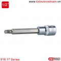 Khẩu bit socket ổ trục vít dài đầu hoa thị Torx 1/2 inch KS Tools 918.17 Series TB10-TB70