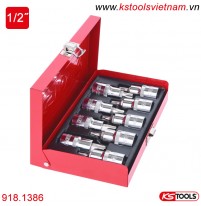 Bộ khẩu bit socket ổ trục vít đầu hoa thị Torx 1/2 inch TB20-TB60 KS Tools 918.1386