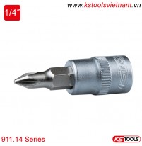 Khẩu bit socket đầu vít 4 cạnh PH 1/4 inch KS Tools 911.14 Series PH0-PH4