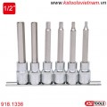 Bộ khẩu bit socket đầu lục giác 1/2 inch 6 chi tiết 5-12mm 918.1336 KS Tools