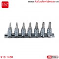 Bộ khẩu bit socket vít đầu hoa thị Torx 1/4 inch 7 chi tiết TB10-TB40 KS Tools 918.1460