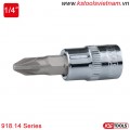 Khẩu bit socket đầu vít 4 cạnh PZ 1/4 inch KS Tools 918.14 Series PZ0-PZ4