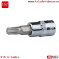 Khẩu bit socket đầu hoa thị Torx 1/4 inch KS Tools 918.14 Series T6-T40