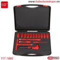 Bộ đầu khẩu cách điện 1000V VDE 1/2in 16 chi tiết 117.1860 KS Tools