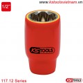 Đầu khẩu socket 1/2in cách điện 1000V VDE 117.12 series KS Tools
