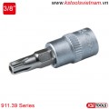 Khẩu bit socket đầu vít Torx 3/8 inch KS Tools 911.39 Series TB10-TB60