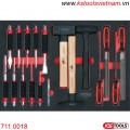 Khay dụng cụ đồ nghề gồm đục búa 18 chi tiết KS Tools 711.0018