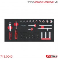 Khay dụng cụ tay vặn khẩu bít socket 1/4 inch 40 pcs KS Tools 713.0040