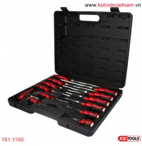 Bộ tô vít chuôi đóng 13 cây đầu 2 cạnh 4 cạnh KS Tools 151.1150