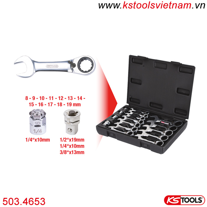 bộ cờ lê mini tự động ks tools 503.4653