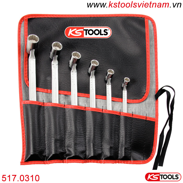 bộ cờ lê điếu 12 cạnh đầu gật gù 6 cây 517.0310 ks tools