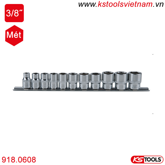 chrome bộ khẩu 3/8 inch 918.0608 ks tools