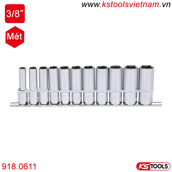 bộ khẩu 8-19 mm 3/8 inch 918.0611 ks tools