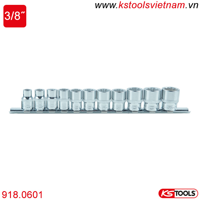 bộ đầu tuýp 12 point 3/8 inch 918.0601 ks tools