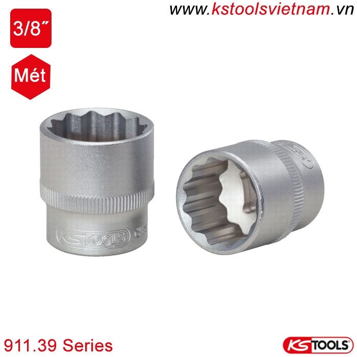 đầu tuýp 12 point 3/8 inch 911.39 series ks tools