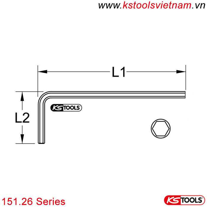 Chìa lục giác hệ inch 1/32 - 1 inch 151.26 series KS Tools