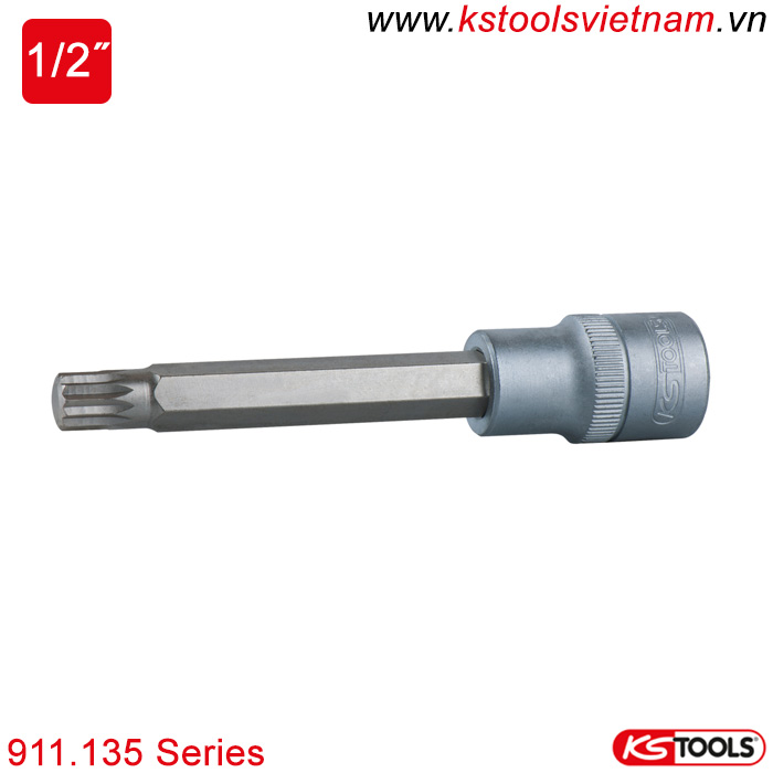 Khẩu bit socket 1/2 inch đầu răng cưa KS Tools 911.135 Series M5-M16