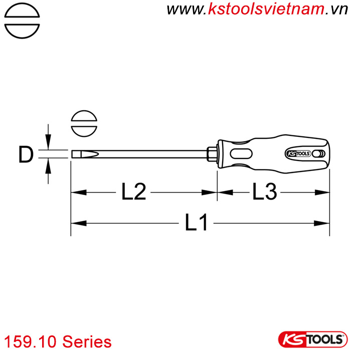 Tô vít dẹt 159.10 series KS Tools