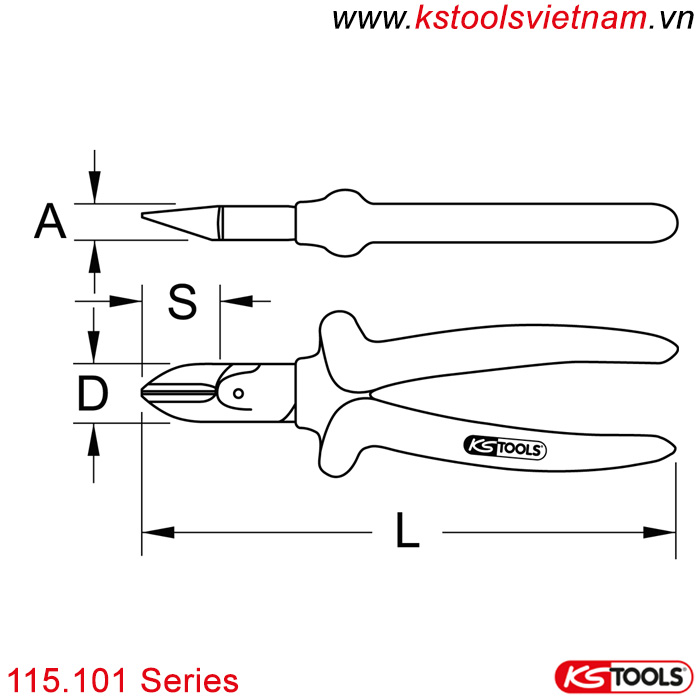 kìm cắt dây thép 115.101 Series KS Tools