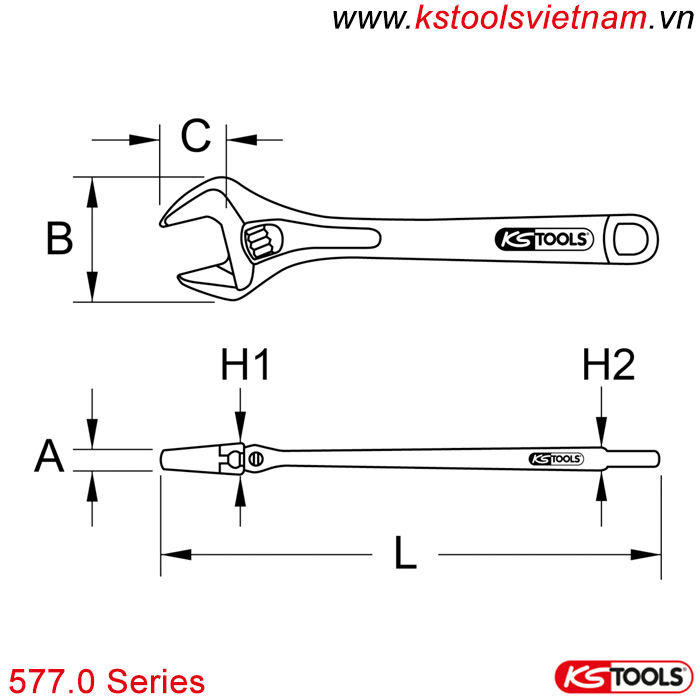 mỏ lết 13-53 mm 577.0 Series KS Tools