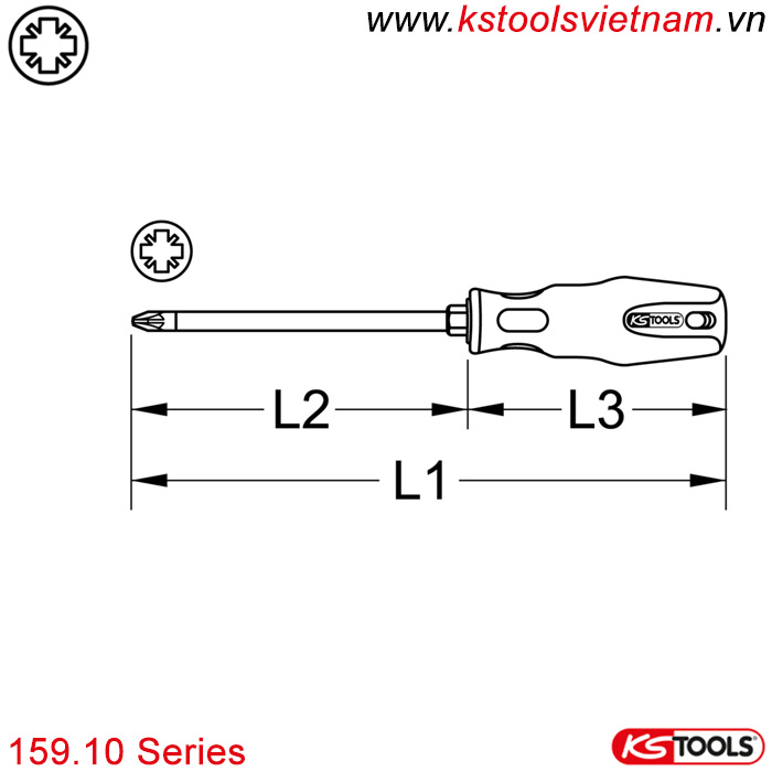 Tô vít đầu PZ 159.10 series KS Tools