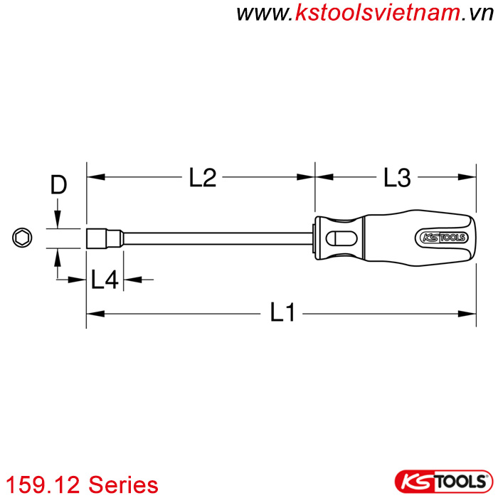 Tô vít đầu tuýp 159.12 series KS Tools