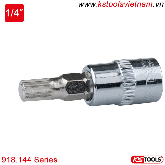 Khẩu bit socket 1/4 inch đầu răng cưa (XZN) Ks Tools 918.144 Series M4 - M10