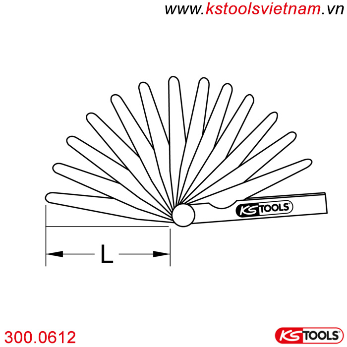 Bộ thước kiểm tra khe hở 13 chi tiết 300.0612 KS Tools