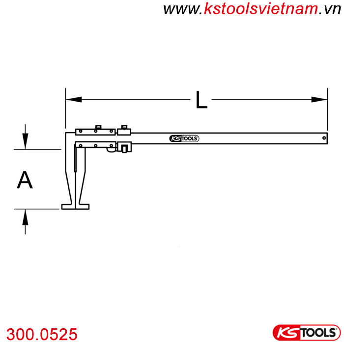 Thước kẹp cơ 0-300mm 300.0525 KS Tools