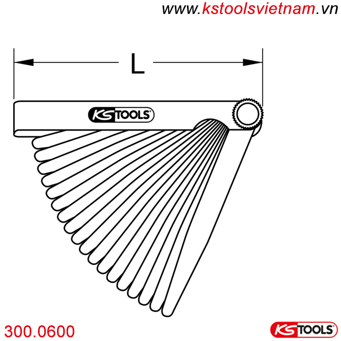 Thước đo khe hở 20 lá 300.0600 KS Tools