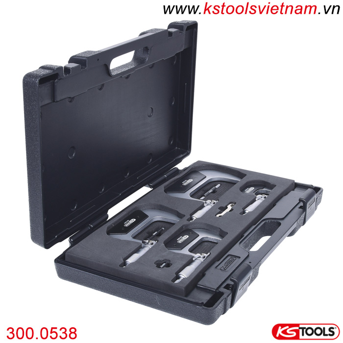 Bộ panme đo ngoài 0-100mm, 4 chi tiết 300.0538 Ks Tools