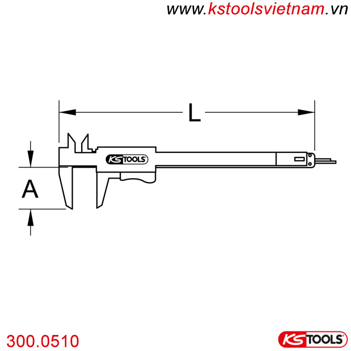 Thước cặp cơ khí 0-150mm 300.0510 KS Tools