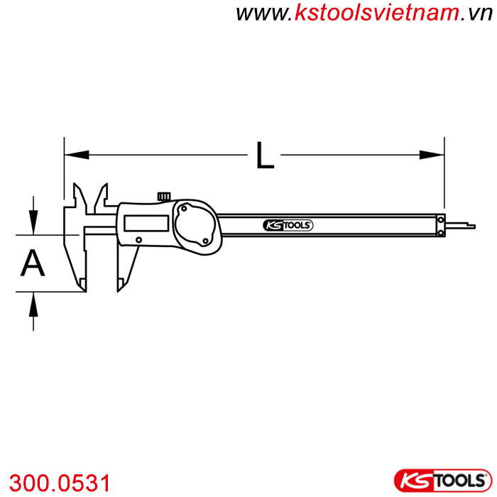 Thước cặp điện tử 0-150mm, IP67, 300.0531 KS Tools