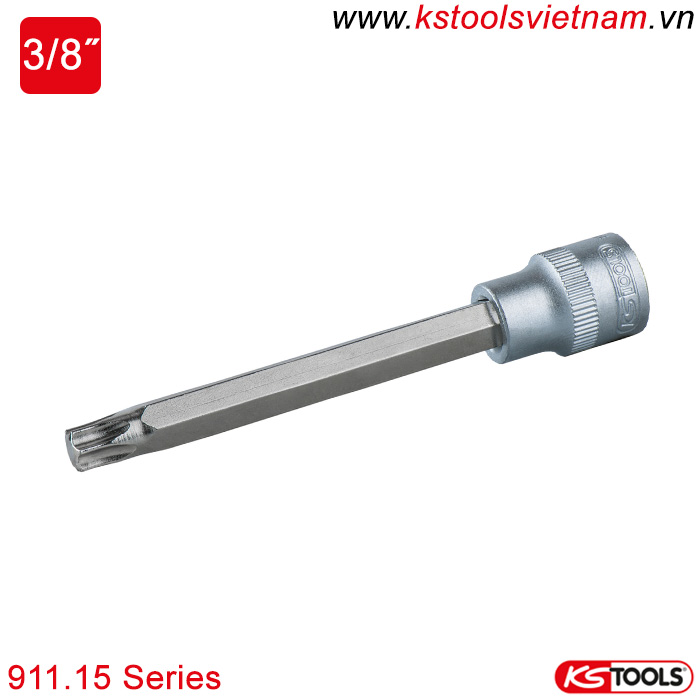 Khẩu bit socket dài đầu Torx 3/8 inch KS Tools 911.15 Series T20-T60