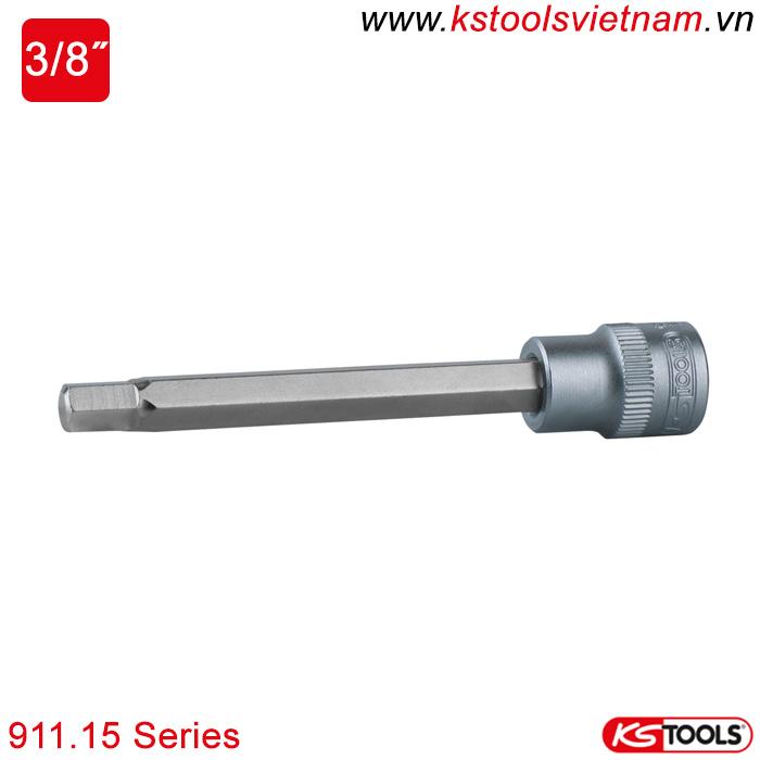 Khẩu bit socket lục giác dài 3/8 inch KS Tools 911.15 Series 3mm-12mm