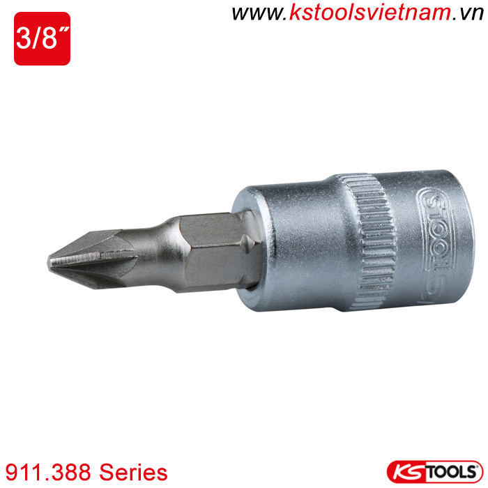 Khẩu bit socket đầu PZ 3/8 inch KS Tools 911.388 Series PZ1-PZ3