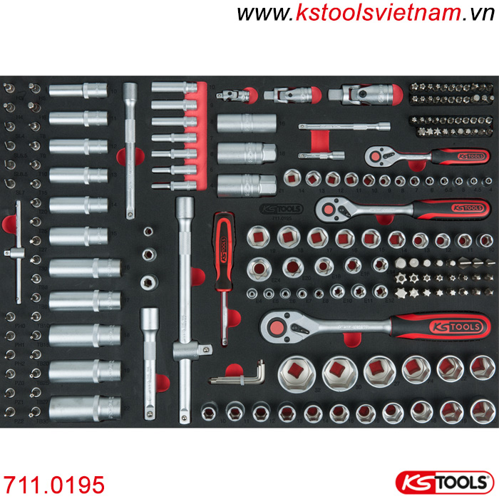 Khay bộ khẩu tay vặn bit socket