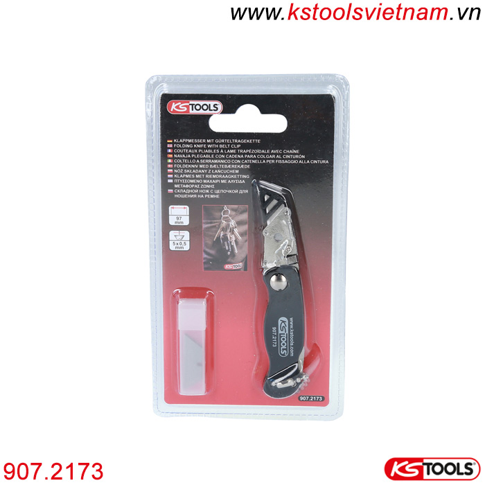 Dao rọc cáp gấp gọn 97 mm KS Tools 907.2173