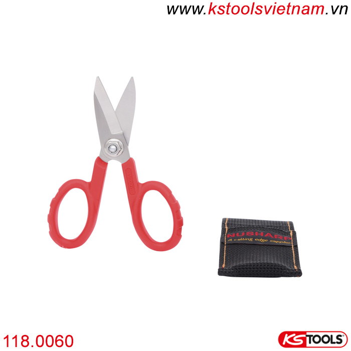 Kéo cắt workshop 140 mm KS Tools 118.0060 kèm túi đựng dây đai