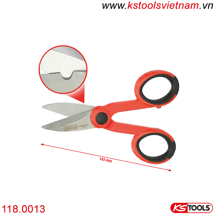 Kéo cắt đa năng workshop 143 mm KS Tools 118.0013