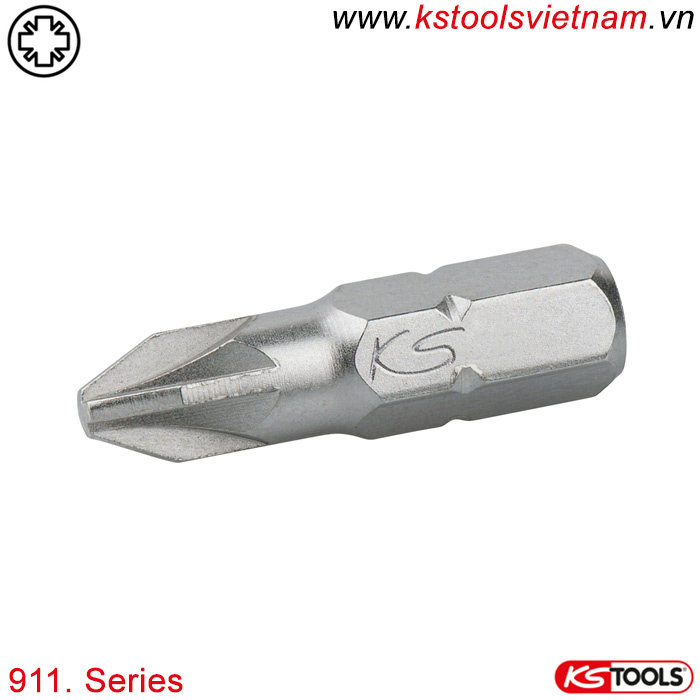 Mũi vít hoa thị PZ 1/4 inch 25mm 911 Series-PZ KS Tools