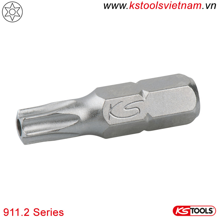 Mũi vít hoa thị có lỗ 1/4 inch 25mm 911.2 Series-T KS Tools