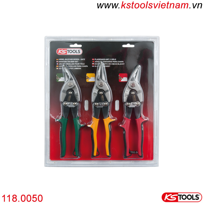 Bộ kéo cắt kim loại 3 chiếc 118.0050 KS Tools. 