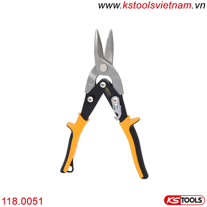 Kéo cắt kim loại 250 mm KS Tools 118.0051 cắt thẳng.