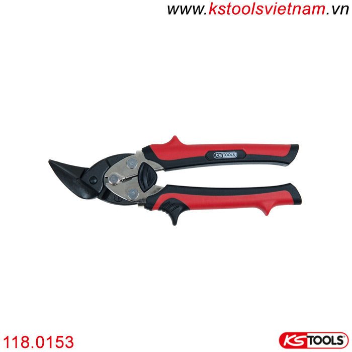 Kéo cắt kim loại mini KS Tools 118.0153 cắt tay trái.